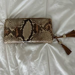 Authentic Gucci Python Zip Around Wallet